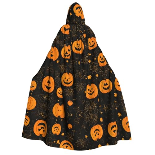 Halloween-Kürbis-Druck, für Herren und Damen, Erwachsene, Kapuzenumhang, Cosplay, Kostüm, Halloween, Weihnachten, Karneval, Partys von WOmeng