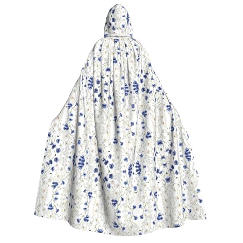 Handgezeichneter Blumendruck, für Herren und Damen, Erwachsene, Kapuzenumhang, Cosplay, Kostüm, Halloween, Weihnachten, Karneval, Partys von WOmeng