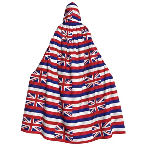 Hawaii-Flagge, amerikanischer Druck, für Herren und Damen, Erwachsene, Kapuzenumhang, Cosplay, Kostüm, Halloween, Weihnachten, Karneval, Partys von WOmeng