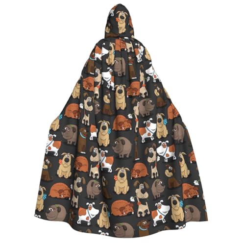 Hunde-Corgi-Aufdruck, für Herren und Damen, Erwachsene, Kapuzenumhang, Cosplay, Kostüm, Halloween, Weihnachten, Karneval, Partys von WOmeng