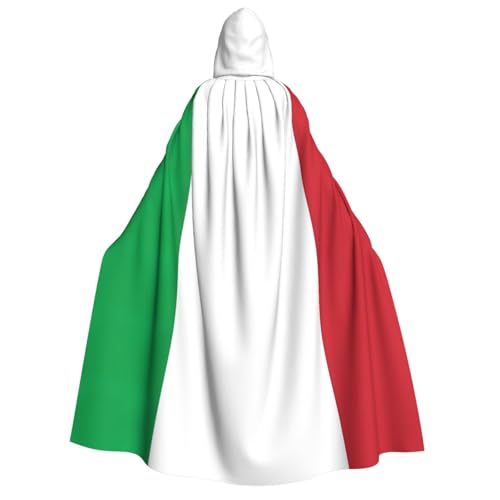 Italien-Flaggen-Druck, für Herren und Damen, Erwachsene, Kapuzenumhang, Cosplay, Kostüm, Halloween, Weihnachten, Karneval, Partys von WOmeng