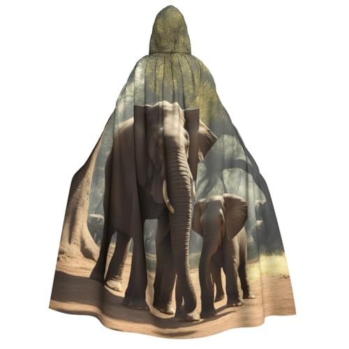 Kapuzenumhang mit Elefantenaufdruck, für Herren, Damen, Erwachsene, Cosplay, Halloween, Weihnachten, Karneval, Partys von WOmeng