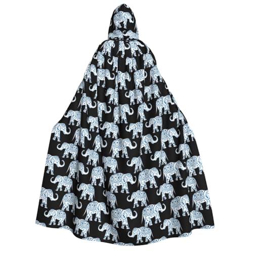 Kapuzenumhang mit Elefantenaufdruck, für Herren, Damen, Erwachsene, Cosplay, Halloween, Weihnachten, Karneval, Partys von WOmeng