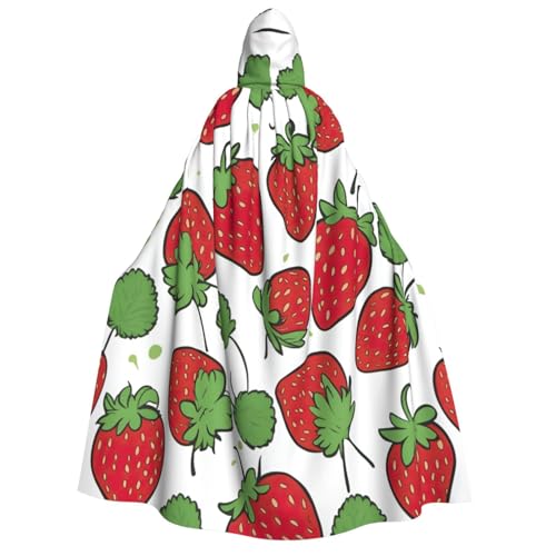 Kapuzenumhang mit Erdbeermuster, für Herren und Damen, Erwachsene, Cosplay, Kostüm, Halloween, Weihnachten, Karneval, Partys Kapuzenumhang mit Erdbeermuster, für Herren und Damen, Erwachsene, Cosplay, Kostüm, Halloween, Weihnachten, Karneval, Partys von WOmeng