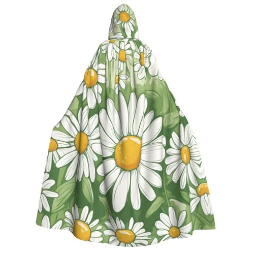 Kapuzenumhang mit Gänseblümchen-Druck, für Herren, Damen, Erwachsene, Cosplay, Halloween, Weihnachten, Karneval, Partys von WOmeng