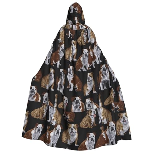 Kapuzenumhang mit englischer Bulldogge für Herren und Damen, Erwachsene, Cosplay, Kostüm, Halloween, Weihnachten, Karneval, Partys von WOmeng