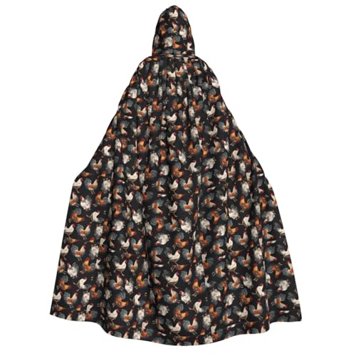 Kapuzenumhang mit französischem Hahn-Druck, für Herren, Damen, Erwachsene, Cosplay, Kostüm, Halloween, Weihnachten, Karneval, Partys von WOmeng