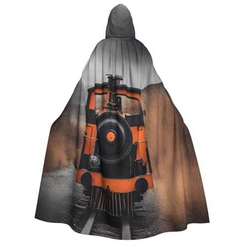Lokomotiven-Druck, für Herren und Damen, Erwachsene, Kapuzenumhang, Cosplay, Kostüm, Halloween, Weihnachten, Karneval, Partys von WOmeng
