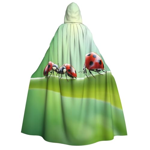Lustiger Marienkäfer-Aufdruck, für Herren und Damen, Erwachsene, Kapuzenumhang, Cosplay, Kostüm, Halloween, Weihnachten, Karneval, Partys von WOmeng