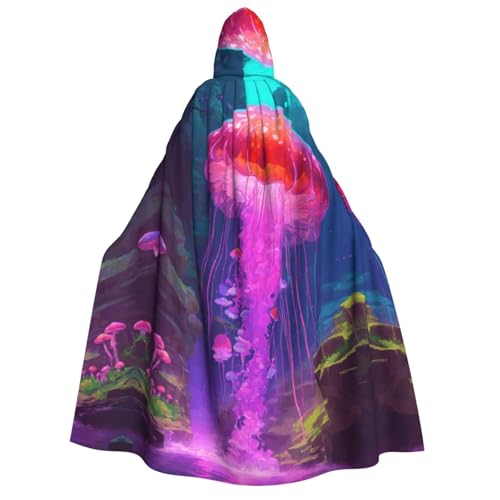 Magischer Pilz-Druck für Herren und Damen, Erwachsenen-Kapuzenumhang, Cosplay, Kostüm, Halloween, Weihnachten, Karneval, Partys von WOmeng