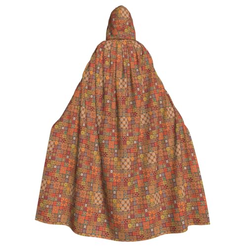 Marokkanischer geometrischer Druck, volle Länge, Halloween, Unisex, Umhang mit Kapuze, mittelalterliche Farben, Kostüm, Cosplay, Party Marokkanischer geometrischer Druck, volle Länge, Halloween, Unisex, Umhang mit Kapuze, mittelalterliche Farben, Kostüm, Cosplay, Party von WOmeng