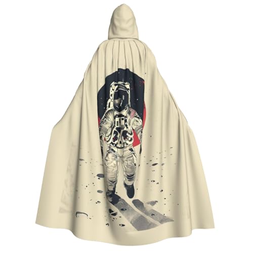 Mond-Astronauten-Druck, für Herren und Damen, Erwachsene, Kapuzenumhang, Cosplay, Kostüm, Halloween, Weihnachten, Karneval, Partys von WOmeng
