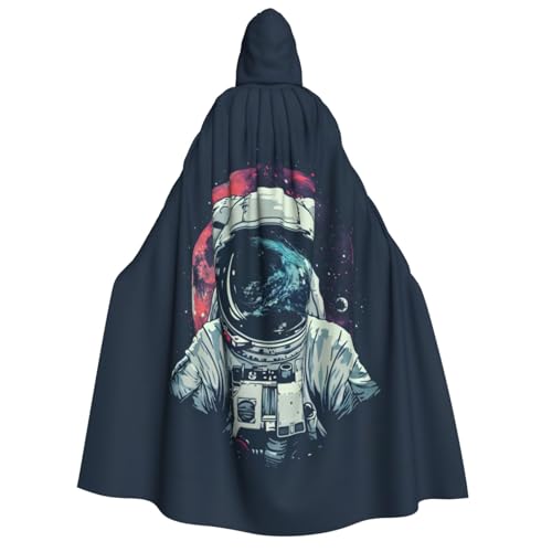 Mond-Astronauten-Druck, für Herren und Damen, Erwachsene, Kapuzenumhang, Cosplay, Kostüm, Halloween, Weihnachten, Karneval, Partys von WOmeng