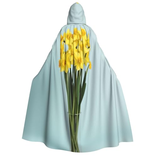 Narzissenstrauß bedruckt, für Herren und Damen, Erwachsene, Kapuzenumhang, Cosplay, Kostüm, Halloween, Weihnachten, Karneval, Partys von WOmeng