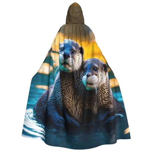 Niedlicher brauner Otter-Druck, für Herren und Damen, Erwachsene, Kapuzenumhang, Cosplay, Kostüm, Halloween, Weihnachten, Karneval, Partys von WOmeng