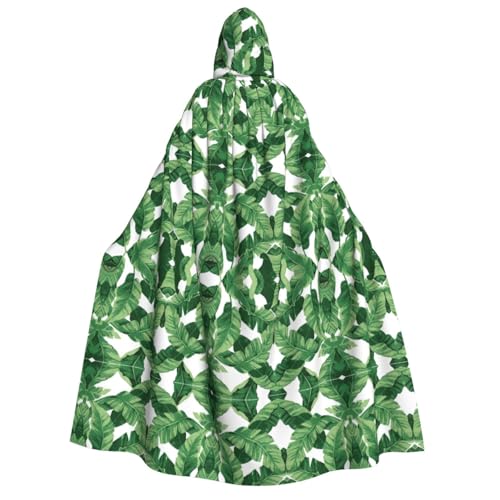 Niedlicher grüner Palmblatt-Druck, für Herren und Damen, Erwachsene, Kapuzenumhang, Cosplay, Kostüm, Halloween, Weihnachten, Karneval, Partys von WOmeng