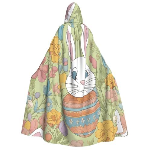Osterhase Blumendruck Herren Damen Erwachsene Kapuzenumhang Cosplay Kostüm Halloween Weihnachten Karneval Partys von WOmeng