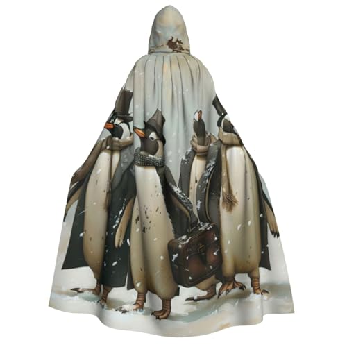 Pinguin-Druck, für Herren und Damen, Erwachsene, Kapuzenumhang, Cosplay, Kostüm, Halloween, Weihnachten, Karneval, Partys von WOmeng