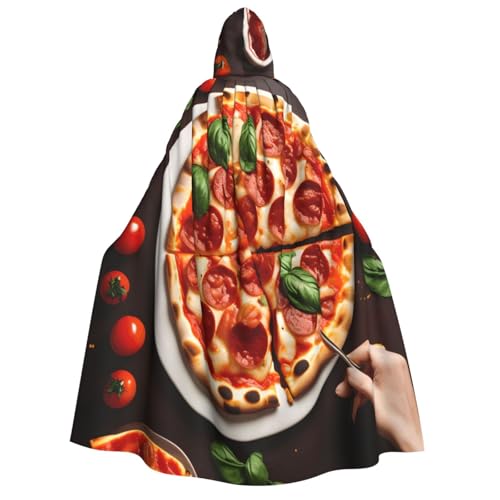 Pizza Food Print Herren Damen Erwachsene Kapuzenumhang Cosplay Kostüm Halloween Weihnachten Karneval Partys von WOmeng