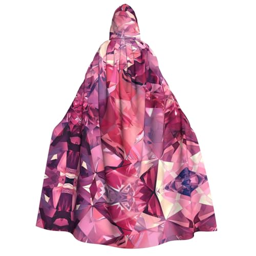 Rosafarbener Diamantmuster-Druck, für Herren und Damen, Erwachsene, Kapuzenumhang, Cosplay, Kostüm, Halloween, Weihnachten, Karneval, Partys Rosafarbener Diamantmuster-Druck, für Herren und Damen, Erwachsene, Kapuzenumhang, Cosplay, Kostüm, Halloween, Weihnachten, Karneval, Partys von WOmeng