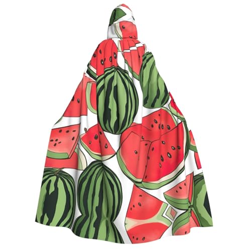 Roter Wassermelonen-Druck, für Herren und Damen, Erwachsene, Kapuzenumhang, Cosplay, Kostüm, Halloween, Weihnachten, Karneval, Partys von WOmeng