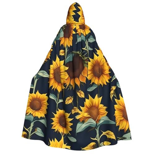 Schöner Sonnenblumen-Druck, für Herren und Damen, Erwachsene, Kapuzenumhang, Cosplay, Kostüm, Halloween, Weihnachten, Karneval, Partys von WOmeng