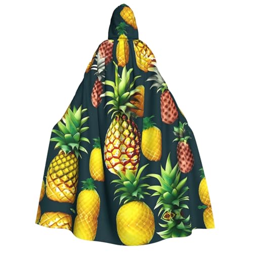 Tropische Früchte, Ananas-Druck, Herren, Damen, Erwachsene, Kapuzenumhang, Cosplay, Kostüm, Halloween, Weihnachten, Karneval, Partys von WOmeng