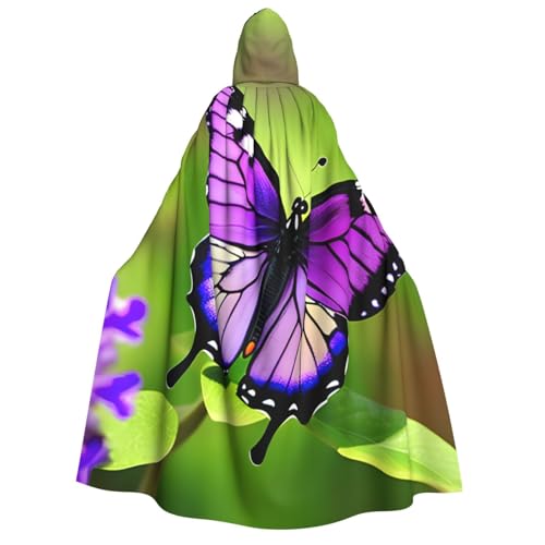 Umhang mit Kapuze, Schmetterlings-Motiv, für Herren, Damen, Erwachsene, Cosplay, Halloween, Weihnachten, Karneval, Partys von WOmeng