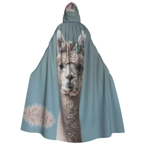 Umhang mit Kapuze "I Love Alpakas", für Herren und Damen, Erwachsene, Cosplay, Kostüm, Halloween, Weihnachten, Karneval, Partys von WOmeng