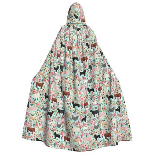 Umhang mit Kapuze für Herren und Damen, mit Bauernhof-Tierdruck, Cosplay, Kostüm, Halloween, Weihnachten, Karneval, Partys von WOmeng