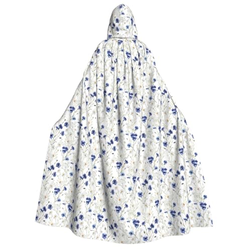 Umhang mit Kapuze für Herren und Damen, mit Blumen und Kornblumen, Gänseblümchen, für Cosplay, Halloween, Weihnachten, Karneval, Partys von WOmeng