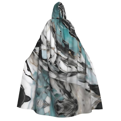 Umhang mit Kapuze für Herren und Damen, mit Marmor-Druck, Cosplay, Halloween, Weihnachten, Karneval, Partys von WOmeng