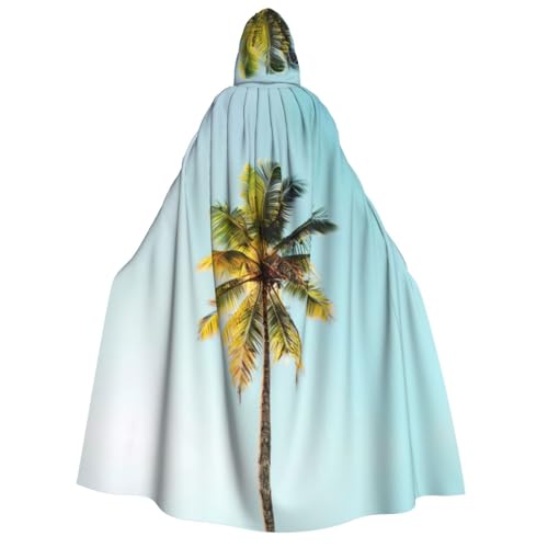 Umhang mit Kapuze für Herren und Damen, mit Palmenaufdruck, Cosplay, Kostüm, Halloween, Weihnachten, Karneval, Partys von WOmeng