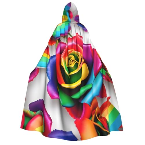 Umhang mit Kapuze für Herren und Damen, mit Regenbogen-Rose, für Cosplay, Halloween, Weihnachten, Karneval, Partys Umhang mit Kapuze für Herren und Damen, mit Regenbogen-Rose, für Cosplay, Halloween, Weihnachten, Karneval, Partys von WOmeng