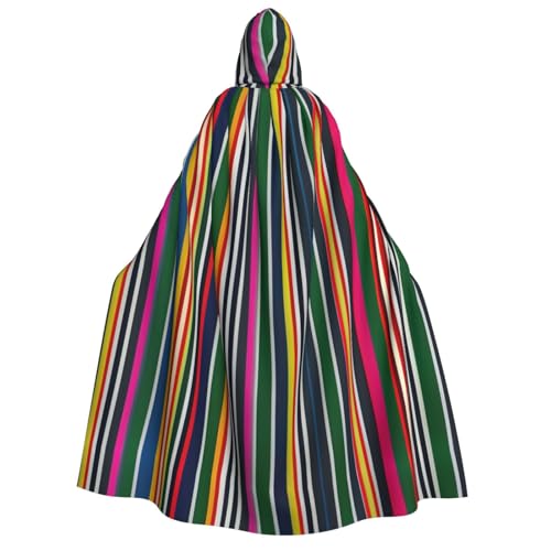 Umhang mit Kapuze für Herren und Damen, mit buntem Streifendruck, Cosplay, Kostüm, Halloween, Weihnachten, Karneval, Partys Umhang mit Kapuze für Herren und Damen, mit buntem Streifendruck, Cosplay, Kostüm, Halloween, Weihnachten, Karneval, Partys von WOmeng