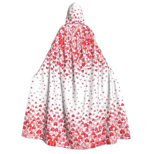 Umhang mit Kapuze für Herren und Damen, mit rotem Herzmotiv, für Cosplay, Halloween, Weihnachten, Karneval, Partys von WOmeng