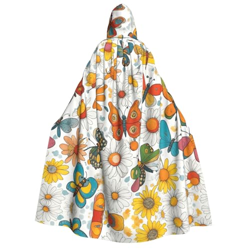 Umhang mit Kapuze und Schmetterlings-Gänseblümchen-Druck, für Erwachsene, Cosplay, Halloween, Weihnachten, Karneval, Partys Umhang mit Kapuze und Schmetterlings-Gänseblümchen-Druck, für Erwachsene, Cosplay, Halloween, Weihnachten, Karneval, Partys von WOmeng