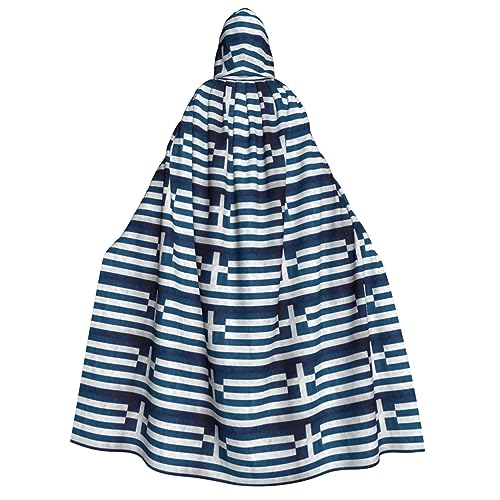 Umhang mit griechischer Flagge, für Herren und Damen, Erwachsene, mit Kapuze, Cosplay, Kostüm, Halloween, Weihnachten, Karneval, Partys von WOmeng