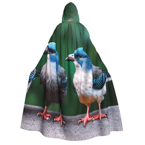 Umhang mit zwei Vögeln für Herren und Damen, mit Kapuze, Cosplay, Kostüm, Halloween, Weihnachten, Karneval, Partys von WOmeng
