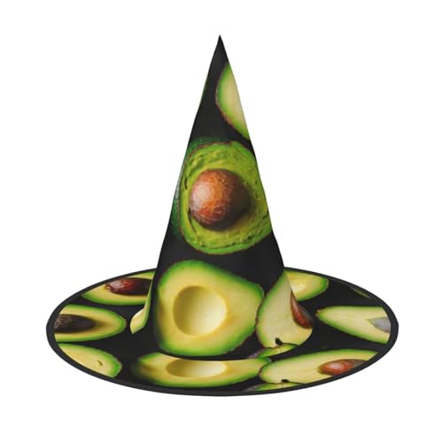 WOmeng Avocado Muster Druck Halloween Hexenhut Karneval Kostüm Zubehör Faltbare Leichte Kappe Festivals von WOmeng