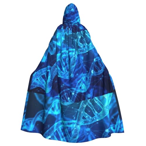 WOmeng DNA-Kette, Fotodruck in voller Länge, Halloween, Unisex, Umhang mit Kapuze, mittelalterliche Farben, Kostüm, Cosplay, Party von WOmeng