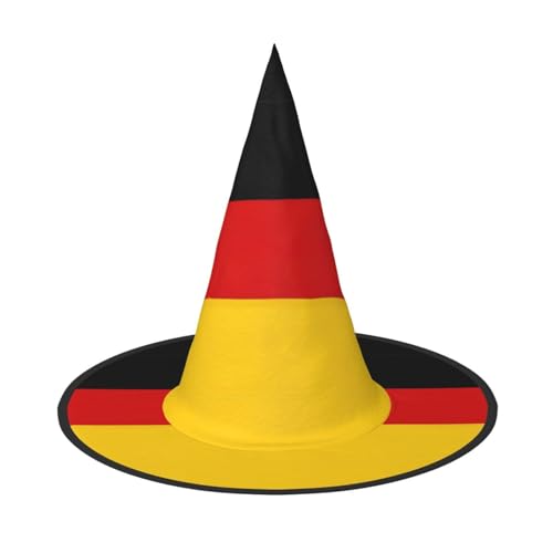 WOmeng Deutschland Flagge Druck Halloween Hexenhut Karneval Kostüm Zubehör Faltbare Leichte Kappe Festivals von WOmeng