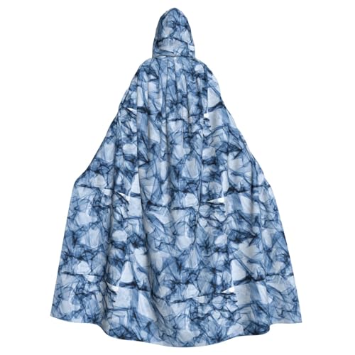 WOmeng Dunkelblauer Marmor-Druck, volle Länge, Halloween, Unisex, Umhang mit Kapuze, mittelalterliche Farben, Kostüm, Cosplay, Party WOmeng Dunkelblauer Marmor-Druck, volle Länge, Halloween, Unisex, Umhang mit Kapuze, mittelalterliche Farben, Kostüm, Cosplay, Party von WOmeng