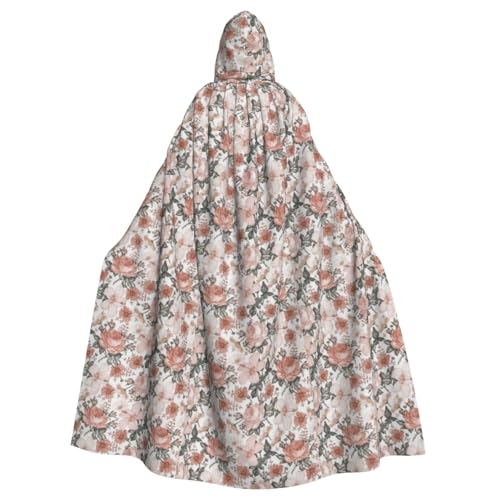 WOmeng Eiffelturm-Druck, volle Länge, Halloween, Unisex, Umhang, mit Kapuze, mittelalterliche Farben, Kostüm, Cosplay, Party von WOmeng