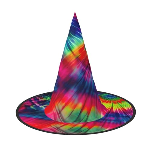 WOmeng Farbenfroher Batikdruck, Halloween, Hexenhut, Karneval, Kostüm, Zubehör, faltbar, leicht, für Festivals WOmeng Farbenfroher Batikdruck, Halloween, Hexenhut, Karneval, Kostüm, Zubehör, faltbar, leicht, für Festivals von WOmeng