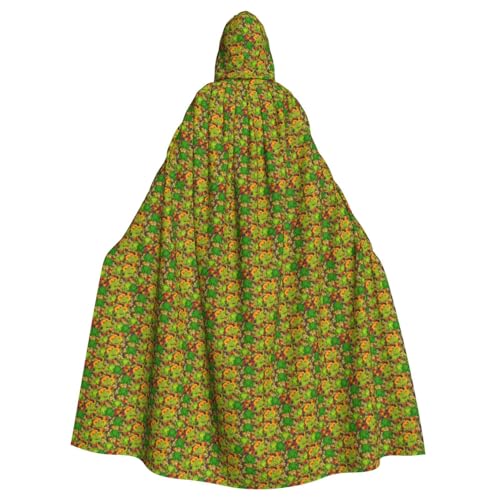 WOmeng Frosch-Druck, volle Länge, Halloween, Unisex, Umhang mit Kapuze, mittelalterliche Farben, Kostüm, Cosplay, Party WOmeng Frosch-Druck, volle Länge, Halloween, Unisex, Umhang mit Kapuze, mittelalterliche Farben, Kostüm, Cosplay, Party von WOmeng
