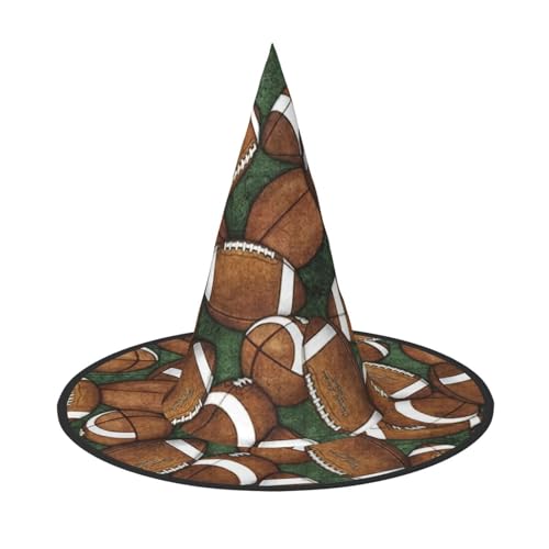 WOmeng Fußball Grün Druck Halloween Hexenhut Karneval Kostüm Zubehör Faltbare Leichte Kappe Festivals WOmeng Fußball Grün Druck Halloween Hexenhut Karneval Kostüm Zubehör Faltbare Leichte Kappe Festivals von WOmeng