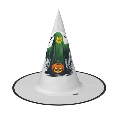 WOmeng Grüner Geist Horror Halloween Kürbis Druck Halloween Hexenhut Karneval Kostüm Zubehör Faltbare Leichte Kappe Festivals von WOmeng