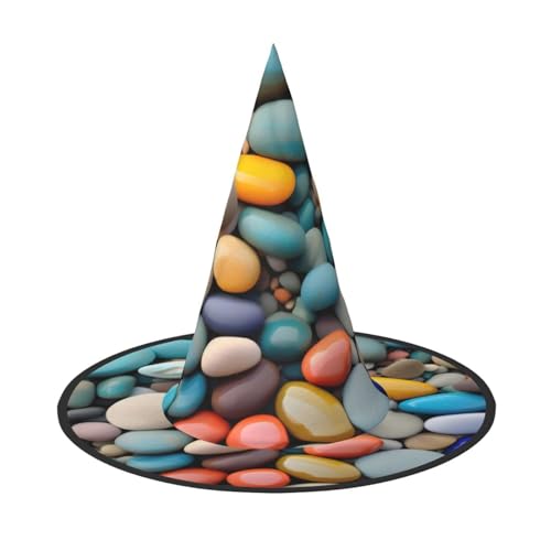 WOmeng Halloween-Hexenhut mit bunten Kieselsteinen, Karneval, Kostüm, Zubehör, faltbar, leicht, für Festivals WOmeng Halloween-Hexenhut mit bunten Kieselsteinen, Karneval, Kostüm, Zubehör, faltbar, leicht, für Festivals von WOmeng