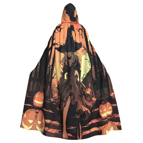 WOmeng Halloween-Horror-Druck, volle Länge, Halloween-Umhang, Unisex, mit Kapuze, mittelalterliche Farben, Kostüm, Cosplay, Party WOmeng Halloween-Horror-Druck, volle Länge, Halloween-Umhang, Unisex, mit Kapuze, mittelalterliche Farben, Kostüm, Cosplay, Party von WOmeng